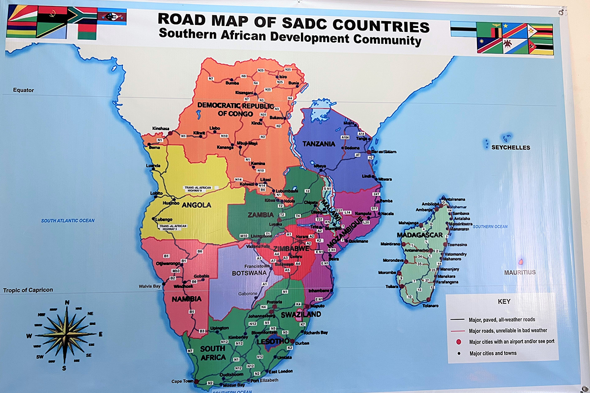 ROAD MAP OF SADC COUNTRIES